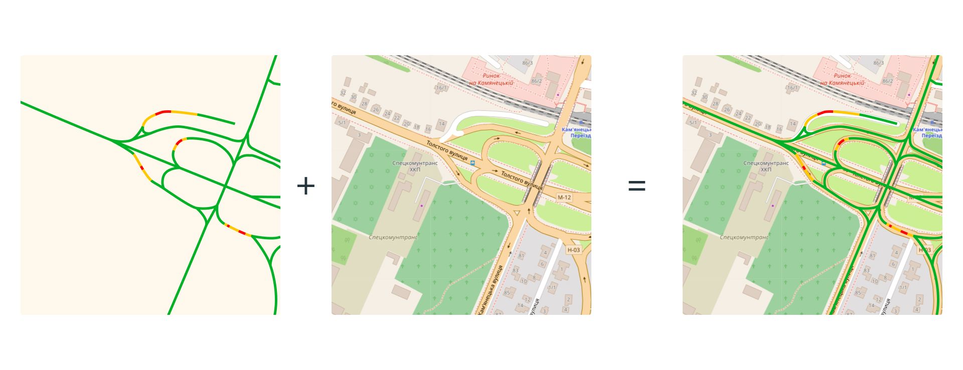 road conditions tile showing traffic data and map details