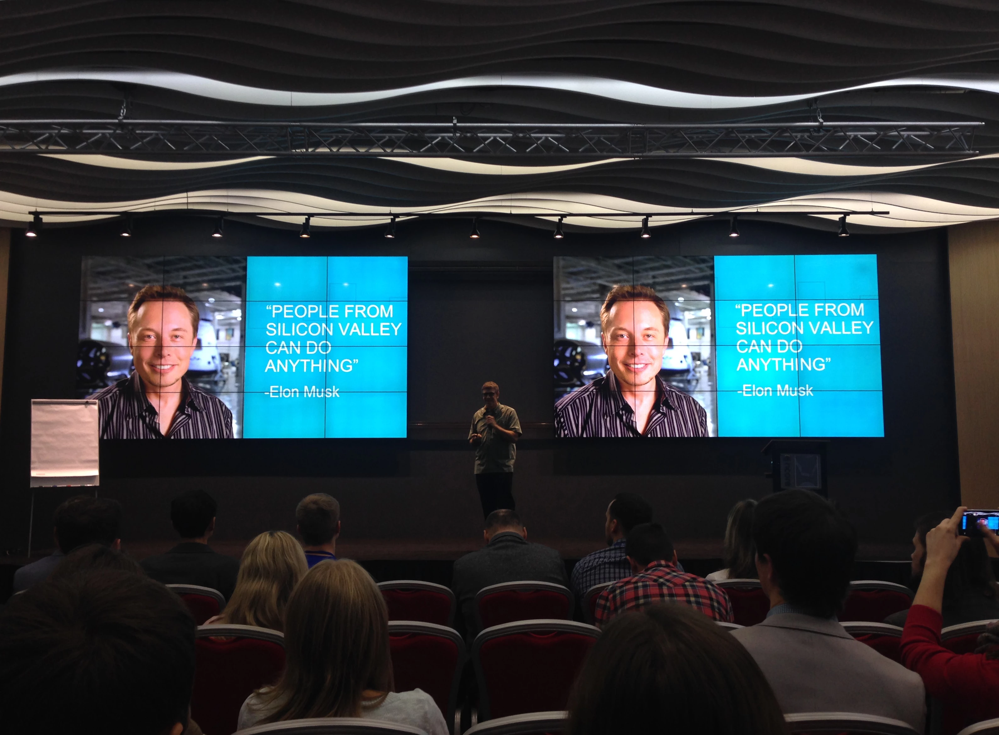 Slide with Elon Musk quote at Outsource People 2015