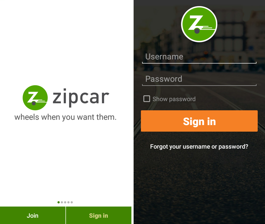 Приложение Zipcar