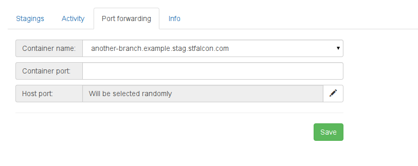 Forwarding port in Staginator