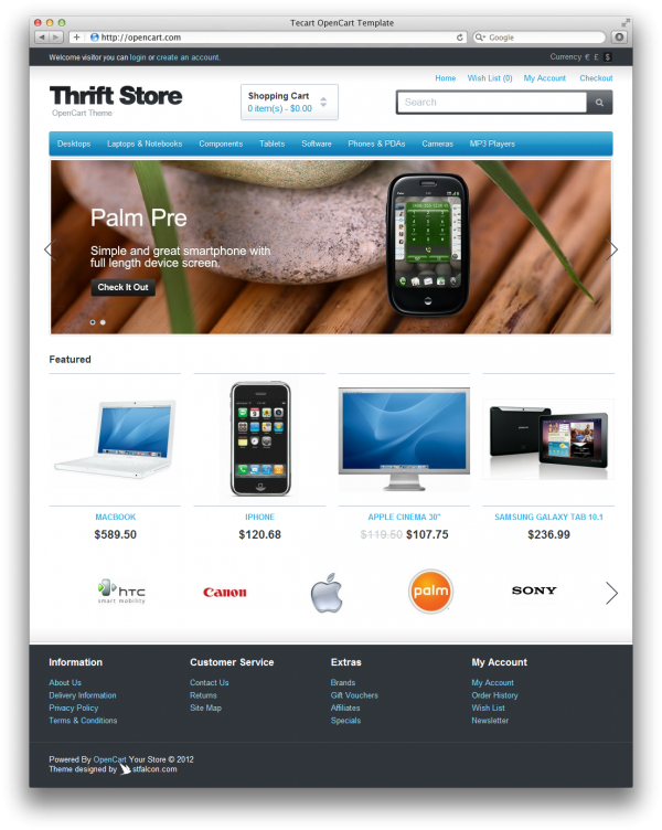 Tecart theme for OpenCart CMS