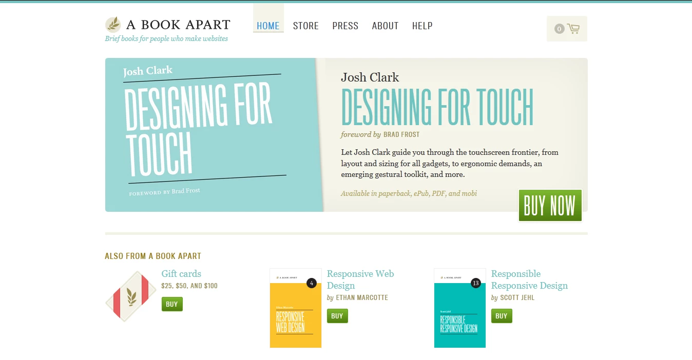 Responsive webdesign for book store
