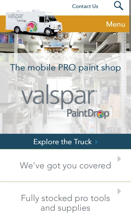 Mobile responsive website selling house paint