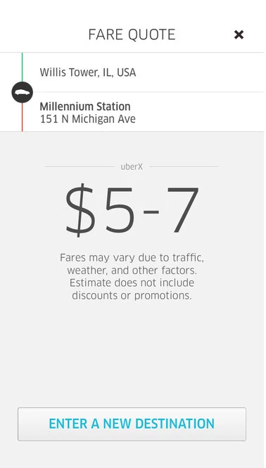 Расчет стоимости поездки в Uber