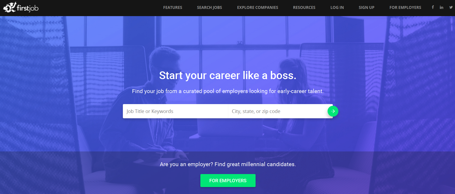 FirstJob is a startup helping to find a job