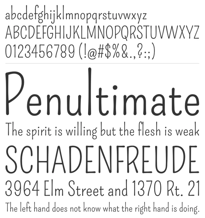 Легкий элегантный шрифт Pompiere