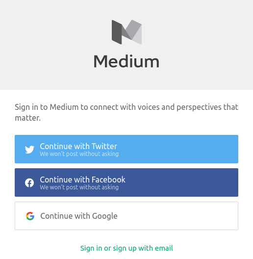 Typical form for registering with social networks