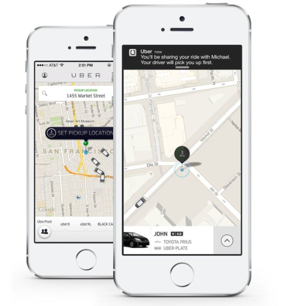 Uber taxi app