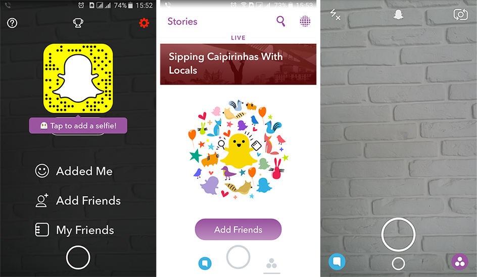 Snapchat interface
