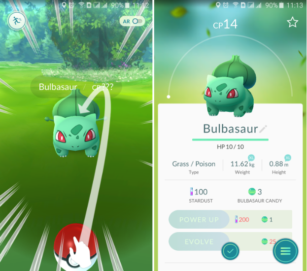 Bulbasaur in Pokemon GO