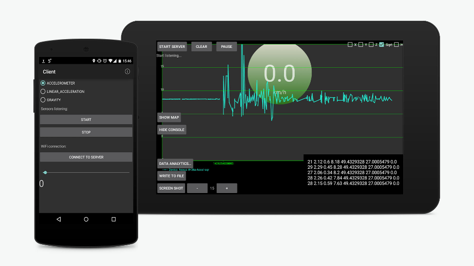 Receiving data from device sensors