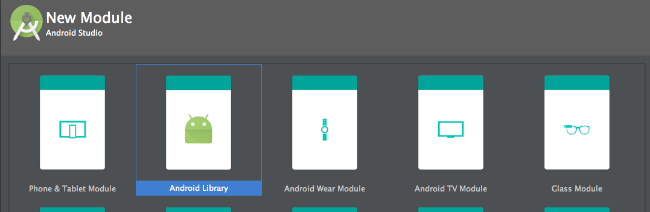Choosing module type in Android Studio