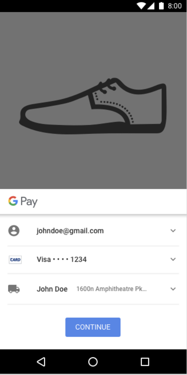 google pay checkout form