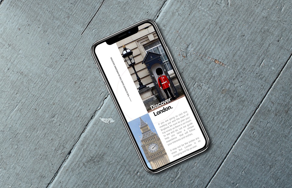 Travel app interface showcasing London attractions on smartphone