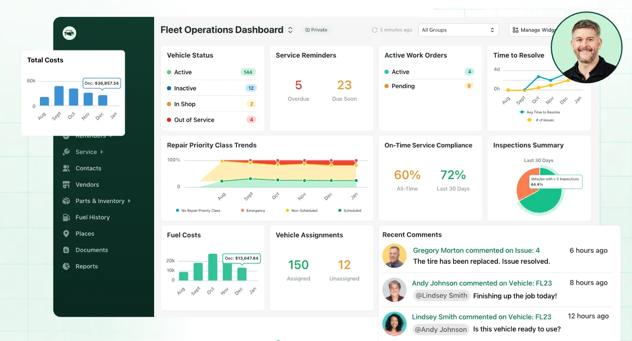 Fleetio fleet management software