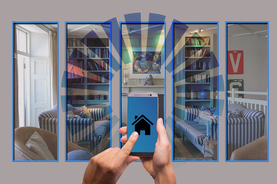 smart home app interface controlling multiple rooms in a house