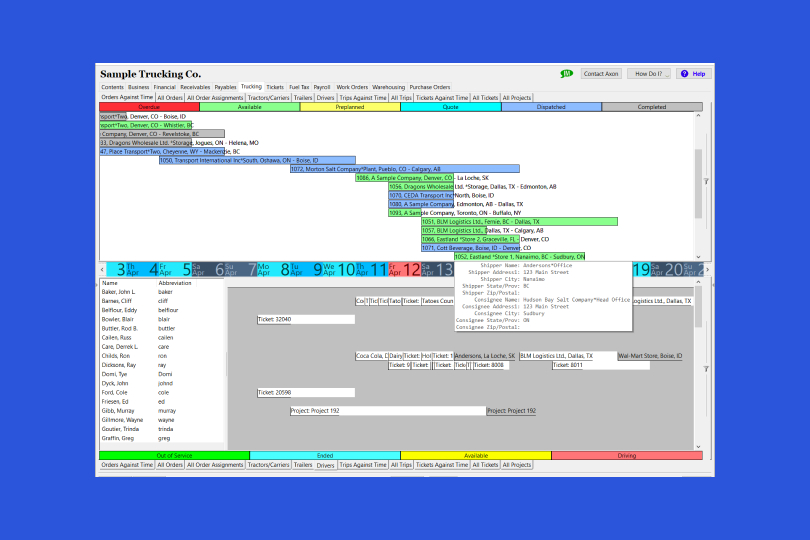 axon trucking software review