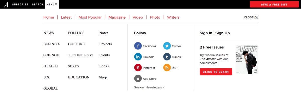 The best examples of website menu designs | Stfalcon